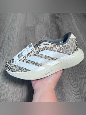 New adidas Adizero EVO SL Shoes Womens 7.5 Running Shoes Sneakers KI3948 Leopard
